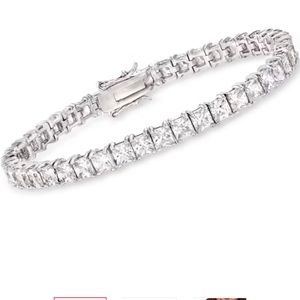NWTs Princess Cut Crystal Tennis Bracelet